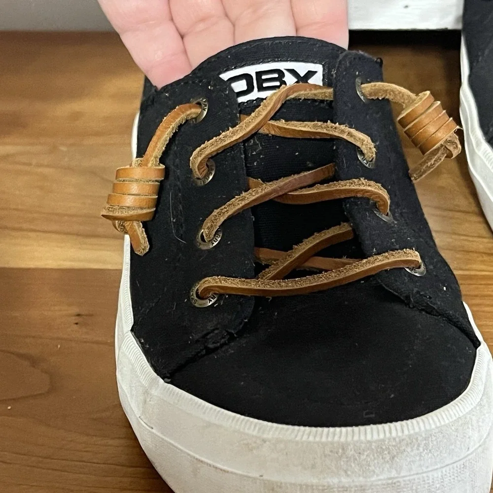 Sperry X Netflix Outer Banks OBX Top Sider Black Brown Laces‎ Women's Size 9.5